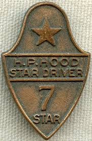 1950s H P Hoods Milk Delivery Star Driver 7 Star