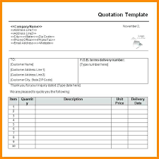 Quotation Templates Sample Format Of Template Rate Samples It Psd