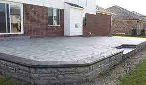 Raised Stamped Concrete Patio