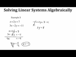 Solving Linear Systems Algebraically