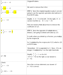 Algebra Equations Two Step Equations