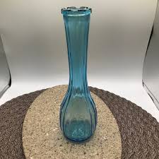 Turquoise Blue Glass Bud Vase