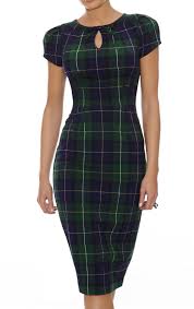 Don't be afraid to flaunt your figure in a stylish body hugging dress! Paloma Plaid Dress Green Navy Blue Autumn Colours Bodycon Dress