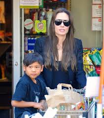 Angelina was pictured with youngest three kids shiloh, vivienne and knox at the grove in pitt and jolie confirmed they were in a relationship in 2006, when she became pregnant with shiloh. Angelina Jolie At Whole Foods With Pax Jolie Pitt Popsugar Celebrity