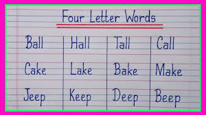 four letter words in english 4 letter