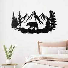 bear metal wall art for cabin hunting