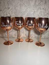 Personalised Rose Gold Wine Glass