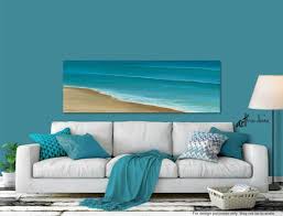 Beach Ocean Painting Panoramic Canvas
