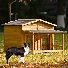 Foobrues Large Wooden Dog House Outdoor