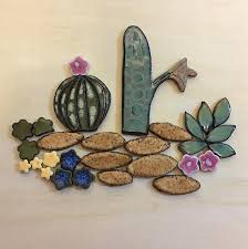 Succulent Garden Tiles Set Handmade