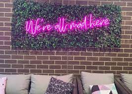 Grass Wall With Neon Sign Custom Neon