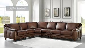 belfast leather sectional collection