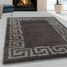hera gy modern border taupe rug for