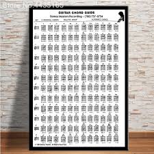 Us 1 98 27 Off Guitar Chord Poster Educational Guitar Chart Instrution Wall Art Picture Posters And Print For Home Decor Christmas Gifts In Painting