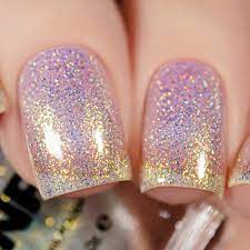 gold iridescent holographic nail polish