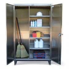 stainless steel broom closet cabinet