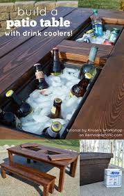 Diy Patio Table With Drink Coolers