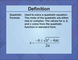 Definition Quadratics Concepts