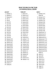 My Bible Reading Plan Chronologically The Order In Which