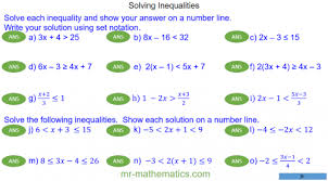 Solving Inequalities Mr Mathematics Com