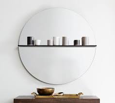 romano round wall mirror with shelf
