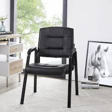 Homestock Black Office Guest Chair Set