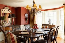 elegant dining room decoration in red