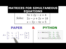 Matrices To Solve 3 Simultaneous