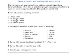 health questionnaire