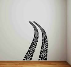 Tire Track Wall Decal Road Race Car Bed
