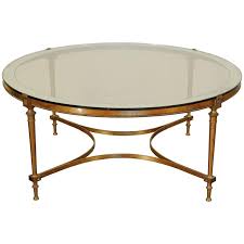 silvered brass round coffee table
