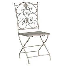 grey wash metal folding garden chair