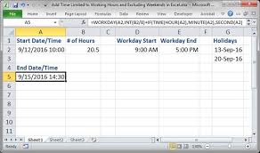 holidays in excel