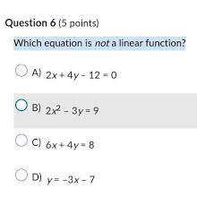 Which Equation Is Not A Linear Function