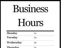 Printable Pdf Business Hours Sign Signs Business Hours Sign