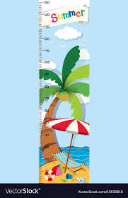 Height Measurement Chart With Beach Background
