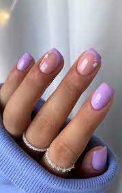 lilac french tip nails