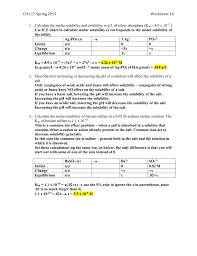 Ch 117 Spring 2015worksheet 16 Calculate The Molar
