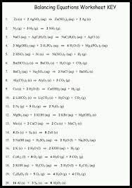 Write 20 Balanced Chemical Equations In