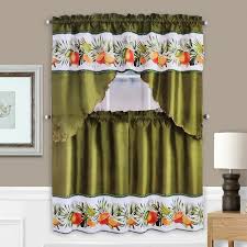 home trend 3pc kitchen curtains palm