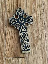 Metal Gold And Black Irish Celtic Cross