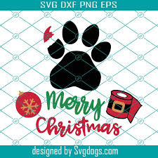 Free transparent christmas vectors and icons in svg format. Dog Paw Svg Png Jpg Dxf Merry Christmas Svg Christmas Cut File Svgdogs
