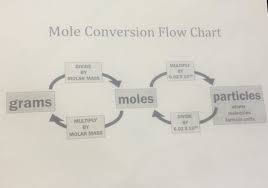 Mole Conversion Flow Chart Graphic Chemistry Mole Binder