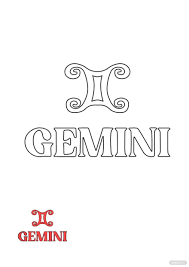 gemini letters coloring page in pdf