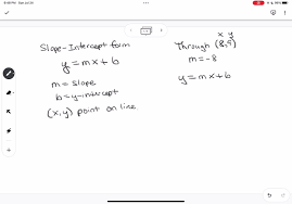 Solved Write The Slope Intercept Form