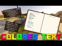 how to get colored text in minecraft