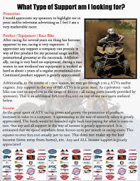 Sponsorship letter template free examples. Atv Racing Sponsorship Etiquette Atv Com