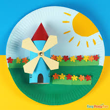 windmill paper plate craft easy peasy