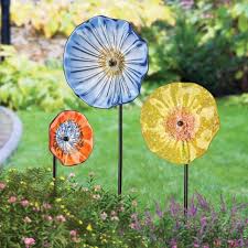 Glass Garden Decorative Stakes For