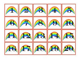 Rainbow Pocket Chart Number Cards 1 100